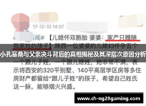 小孔塞桑与父亲决斗背后的真相揭秘及其深层次原因分析