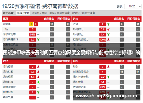 围绕法甲联赛决赛时间五要点的深度全景解析与前瞻性综述标题汇编